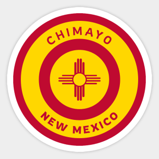 Chimayo New Mexico Zia Flag Bullseye Sticker